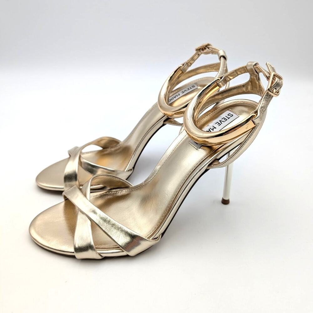 Steve Madden Dianna Ankle Strap Stiletto Sandals Women's Gold Size US9.5M EU40